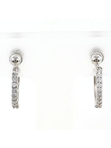 Unbranded 18K (18-karat white gold) WG (white earrings with 0.10ct diamonds, total weight 2.0g, jewelry. (view 1)