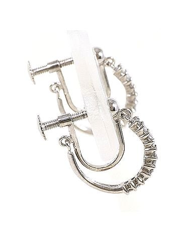 Unbranded 18K (18-karat white gold) WG (white earrings with 0.10ct diamonds, total weight 2.0g, jewelry. (view 2)