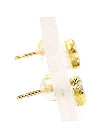 Unbranded 18K (18-karat) Yellow Gold (YG) Earrings with 0.05ct Diamonds, Total Weight 0.5g, Jewelry (view 2)