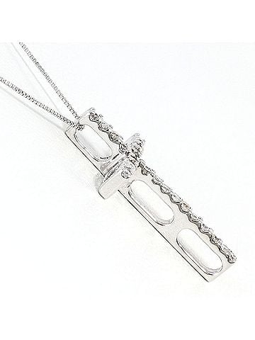 Unbranded 18K (18-karat white gold) necklace with 0.15ct diamond, total weight 1.9g, 39cm length. Jewelry. (view 2)