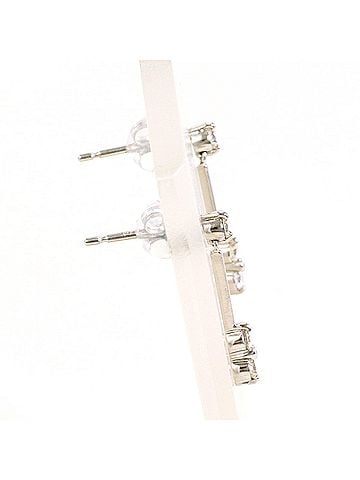 Unbranded 18K (18-karat white gold) earrings with 0.10ct diamonds, total weight 0.7g, jewelry. (view 2)