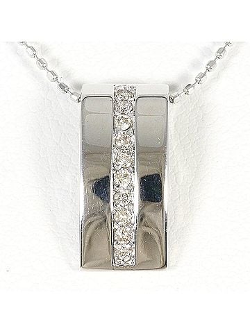 Unbranded 18K (18-karat white gold) necklace with 0.1ct diamond, total weight 2.9g, 39cm length. Jewelry. (view 1)