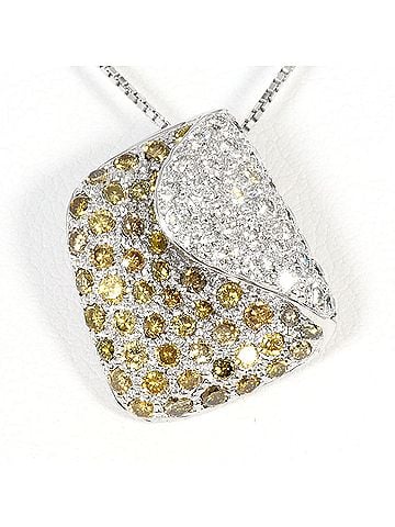 Unbranded 18K (18-karat white gold) necklace with 1.69ct diamonds, total weight 8.0g, 45cm length. Jewelry. (view 1)