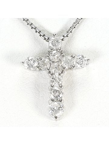 Unbranded PT900 Platinum 18K White Gold Necklace with 0.30ct Diamond, Total Weight 2.9g, 40cm Length, Jewelry (view 1)