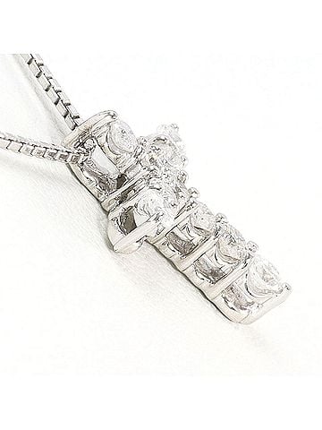 Unbranded PT900 Platinum 18K White Gold Necklace with 0.30ct Diamond, Total Weight 2.9g, 40cm Length, Jewelry (view 2)