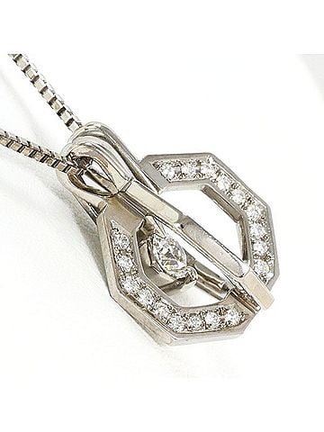 Unbranded 18K (18-karat white gold) necklace with diamonds: 0.208 carats and 0.27 (VS1 clarity), certificate of authenticity. Total weight approximately 8.1g. Length 45cm. Jewelry. (view 2)