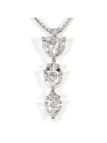 Unbranded 18K (18-karat white gold) necklace with 0.55ct diamonds and 0.04ct pink diamonds. Total weight 3.6g. 45cm length. Jewelry. (view 1)