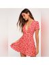 Lulus 100% Rayon 100% Polyester Floral Red White Casual Dress Size XL - photo 4