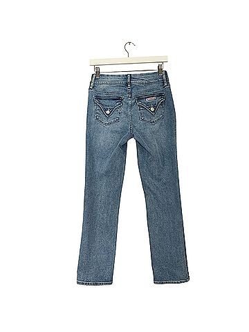 Hudson Straight Icy Blue Mid Rise Flap Back Pocket Jeans (view 2)