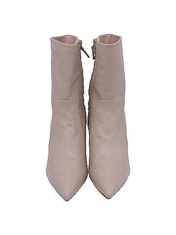 Stuart Weitzman Stuart Weitzman Renegade Pointed-Toe Ankle Boots in Beige Leather (view 2)