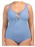 Becca Solid Blue One Piece Swimsuit Size 0X - photo 1