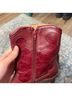 Crown Vintage 100% Leather Red Boots Size 9 1/2 - photo 4
