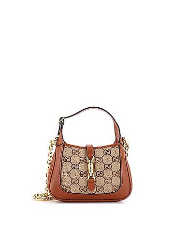 Gucci Jackie 1961 Chain Hobo Crystal Embellished GG Canvas Mini (view 1)