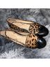 Marchesa Leopard Print Brown Black Flats Size 11 - photo 3