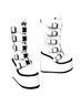 Cyrus 100% Vegan Leather White Black Boots Size 10 - photo 1