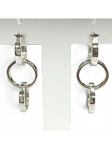 Tiffany & Co. TIFFANY&Co. Tiffany Vintage 1982 925 Parma Picasso Triple Hoop Interlocking Earrings, Silver, Weight 7.66g, Women's (view 1)