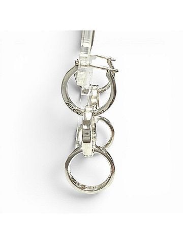 Tiffany & Co. TIFFANY&Co. Tiffany Vintage 1982 925 Parma Picasso Triple Hoop Interlocking Earrings, Silver, Weight 7.66g, Women's (view 2)