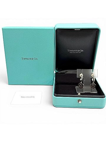 Tiffany & Co. TIFFANY&Co. Tiffany & Co. Return to Hoop Earrings, 925/750 Combination, Heart Tag Design, Silver/Pink Gold, Total Weight 5.28g, Women's, Comes with Box (view 2)