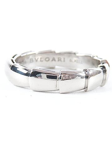 Bvlgari BVLGARI Viper Ring, 18K 750 (WG), Rare Size, Silver, Made in Italy, Weight 8.8g, Men's (view 1)