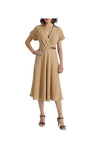 Ralph Lauren Buckle-Trim Georgette Dress Casual Dress (view 1)