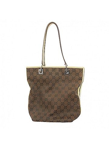 Gucci Gucci GG Canvas Tote Bag 31244, Brown Canvas, Women's (view 1)