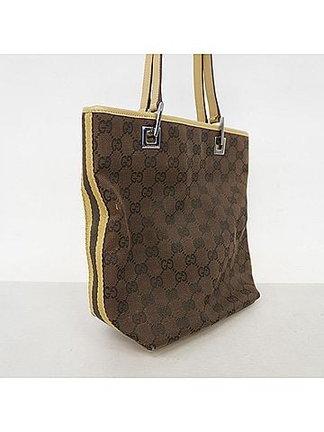 Gucci Gucci GG Canvas Tote Bag 31244, Brown Canvas, Women's (view 2)