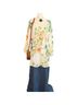Rose + Olive 100% Polyester Floral Green Ivory Blouse Size 2X - photo 1