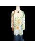 Rose + Olive 100% Polyester Floral Green Ivory Blouse Size 2X - photo 5