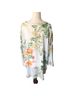 Rose + Olive 100% Polyester Floral Green Ivory Blouse Size 2X - photo 2