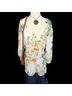 Rose + Olive 100% Polyester Floral Green Ivory Blouse Size 2X - photo 12