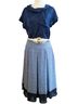 Worthington 100% Polyester Graphic Blue Casual Skirt Size 4 - photo 1