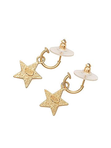 Chanel Chanel Coco Mark Star Earrings 03A Pink Beige Gold Enamel Plated Women's CHANEL (view 2)