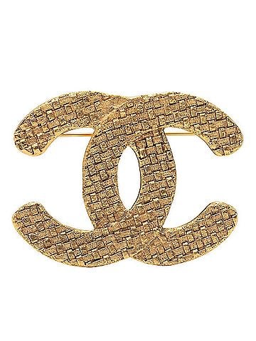 Chanel Chanel Coco Mark Vintage Brooch, Size 29, Gold Plated, Women's CHANEL (view 1)