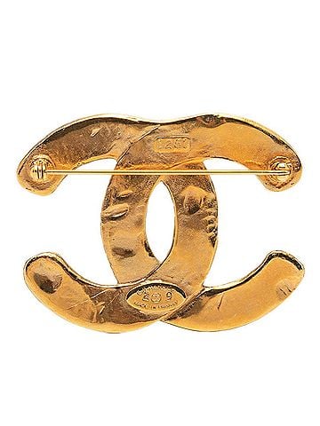 Chanel Chanel Coco Mark Vintage Brooch, Size 29, Gold Plated, Women's CHANEL (view 2)