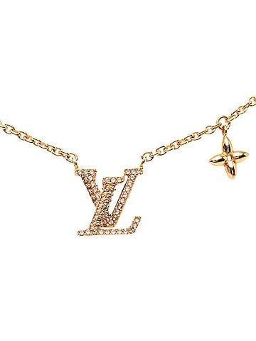 Louis Vuitton Louis Vuitton Collier LV Iconic Pendant Necklace M00985 Gold Plated Rhinestone Women's LOUIS VUITTON (view 1)