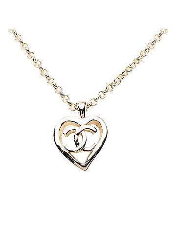 Chanel Chanel Heart Coco Mark Chain Pendant Necklace B22P Silver Metal Women's CHANEL (view 2)