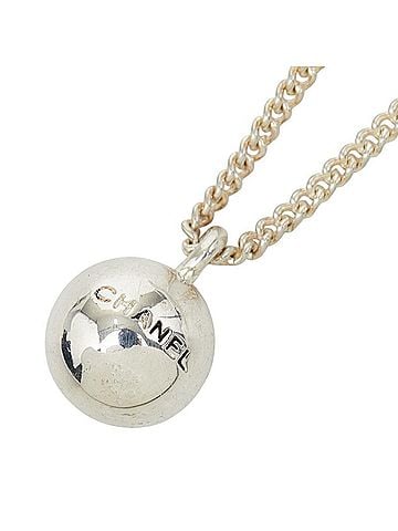 Chanel Chanel Logo Ball Necklace, Silver Metal, Women's CHANEL (view 1)