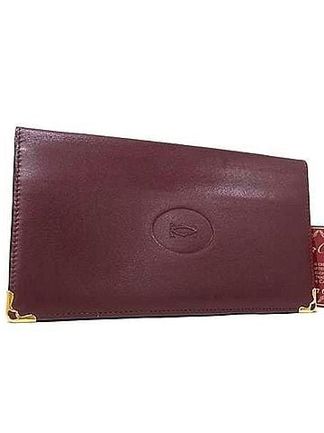 Cartier CARTIER Cartier Long Wallet Must Line Bordeaux Leather Men's Bi-fold (view 1)