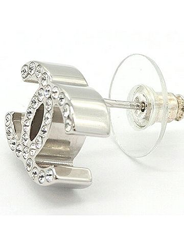 Chanel Chanel Single Earring, Coco Mark, ABE835, Silver Metal Strass, B25C, 2025 Model, Ear Stud Women's, CHANEL | High-Quality Accessory, Item (view 2)