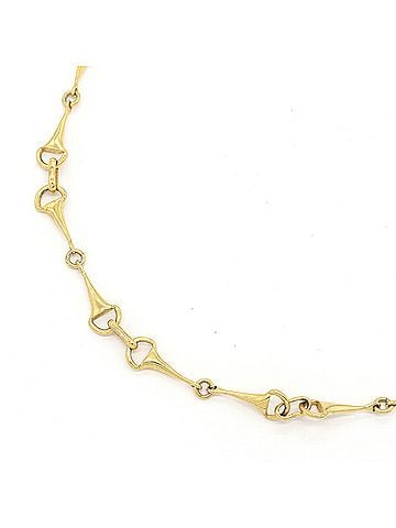 Céline Celine Necklace, Gold Metal Horsebit, Old Classic, Women's (view 1)