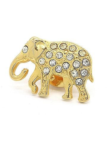 Céline Celine Gold Metal Rhinestone Pin Badge Brooch, Statue, Old Style, Ladies' CELINE (view 1)