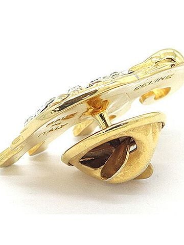 Céline Celine Gold Metal Rhinestone Pin Badge Brooch, Statue, Old Style, Ladies' CELINE (view 2)