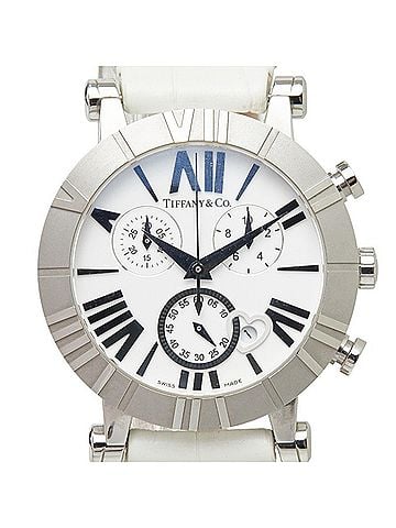 Tiffany & Co. Tiffany & Co. Atlas Chronograph Watch Z1301.32.11A20A71A Quartz White Dial Stainless Steel Leather Ceramic Men's (view 1)
