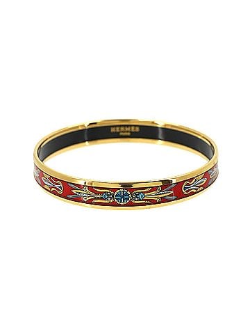 Hermès Hermes HERMES Email PM Bangle Bracelet Gold Red (view 1)