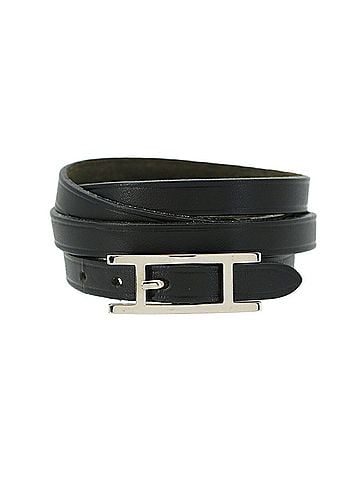 Hermès Hermes Hapi3 Bracelet, Swift Leather, Black, ?I Stamp, Silver Hardware (view 1)