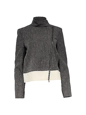 Joseph Joseph Zipped Tweed Biker Jacket in Black Linen (view 1)
