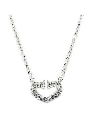 Cartier CARTIER Cartier C Heart Necklace with Diamonds, 18K White Gold, Women's, 295513 (view 1)
