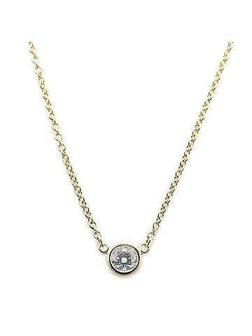 Tiffany & Co. TIFFANY&Co. Tiffany & Co. By the Yard Necklace, 1P Diamond, Elsa Peretti Design, 18K Yellow Gold, Women's, 295439 (view 2)