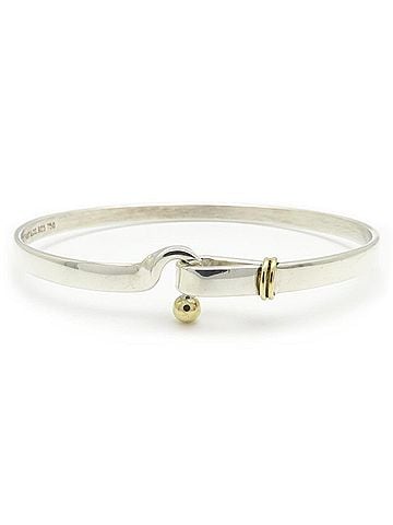 Tiffany & Co. TIFFANY&Co. Tiffany Hook & Eye Bangle SV925 x 18K Yellow Gold Women's 295526 (view 1)