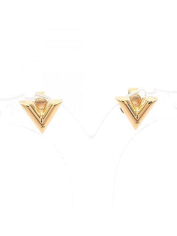 Louis Vuitton Louis Vuitton Essential V Stud Earrings, Gold Plated (GP), Women's, Tone (view 1)
